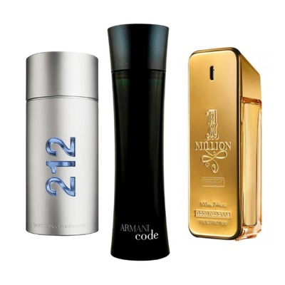 Special Offer 3 Perfumes - 212 Men NYC, Paco Rabanne One Milion and Armani Code Homme 100ml