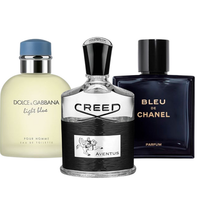 Special Offer 3 Perfumes - Bleu de Chanel, Creed Aventus, and Light Blue Dolce Gabbana 100ml